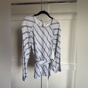LOFT tie wait striped top
